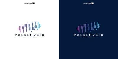 Impuls Musik- Spieler Logo Element. Logo Vorlage elektronisch Musik, Ausgleich, speichern, Audio- Welle Logo Design Konzept. vektor