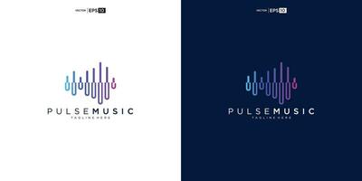puls musik spelare logotyp element. logotyp mall elektronisk musik, utjämnare, Lagra, audio Vinka logotyp design begrepp. vektor