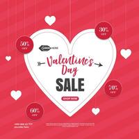 glücklich Valentinstag Tag Verkauf Banner Vorlage vektor