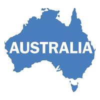 Blau eben Karte von Australien mit Schnitt aus Briefe vektor