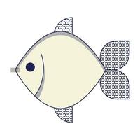poisson d'avril. franska april dåre dag klistermärke fisk. platt stil. vektor illustration
