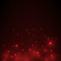 vektor abstrakt belysning effekt. flygande röd gnistfri och dimma på svart bakgrund.