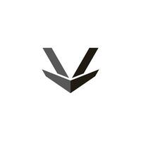 Brief vl einfach 3d Schatten Logo Vektor