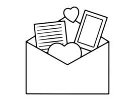 Liebe Brief Silhouette Valentinsgrüße Tag vektor