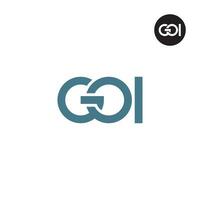 brev goi monogram logotyp design vektor