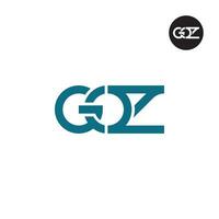 brev goz monogram logotyp design vektor