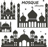 Moschee Silhouette einstellen vektor