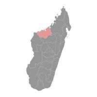 boeny Region Karte, administrative Aufteilung von Madagaskar. Vektor Illustration.