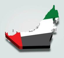 förenad arab emirates uae 3d Karta med flagga vektor