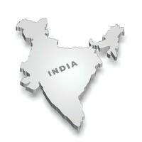 Indien 3d flagga Karta vektor