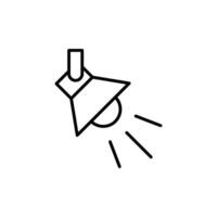 Suchscheinwerfer Symbol. einfach Gliederung Stil. Scheinwerfer, Bühne Licht Beamer, Scheinwerfer, Spur Licht, Theater Konzept. dünn Linie Symbol. Vektor Illustration isoliert.