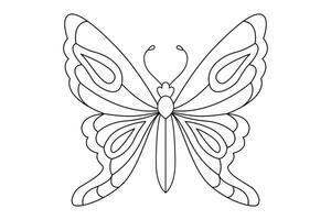 Schmetterling schwarz Weiß isoliert skizzieren Illustration. Färbung Seite zum Kinder und Erwachsene. vektor