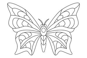 Schmetterling schwarz Weiß isoliert skizzieren Illustration. Färbung Seite zum Kinder und Erwachsene. vektor