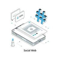 social webb isometrisk stock illustration. eps fil vektor