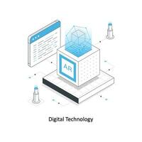 digital teknologi isometrisk stock illustration. eps fil vektor
