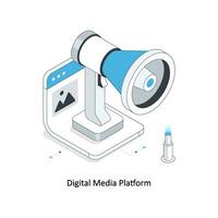 digital media plattform isometrisk stock illustration. eps fil vektor