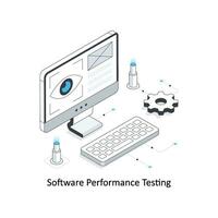 programvara prestanda testning isometrisk stock illustration. eps fil vektor