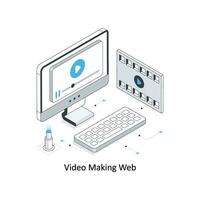 video framställning webb isometrisk stock illustration. eps fil vektor