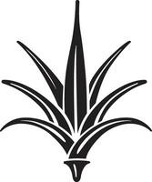 Aloe Glanz Vektor Pflanze Emblem im schwarz botanisch Harmonie Aloe vera schwarz Logo Design