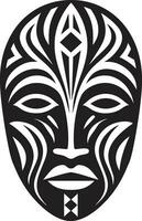 Ahnen- Visionen Stammes- Maske im Vektor bilden rituell Fäden afrikanisch Stamm Maske Emblem