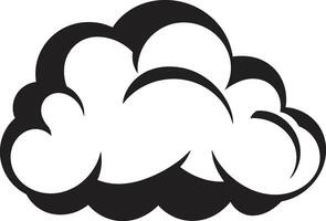 grublande storm svart tecknad serie moln emblem förargad ånga arg moln logotyp ikon vektor