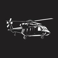 Schlacht bereit Whirlybird schwarz Logo Symbol Defensive Wächter Heer Hubschrauber Emblem vektor