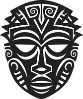 invecklad arv afrikansk stam- mask emblem design helig tradition vektor logotyp av afrikansk stam mask