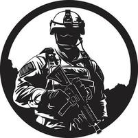 Kampf Wächter Vektor Soldat Logo taktisch Wächter bewaffnet Kräfte Emblem