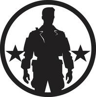 bekämpa vaka väpnad krafter vektor design soldat s lösa svart arméman ikon