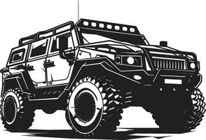 taktisk transport svart ikoniska 4x4 emblem militant stigfinnare vektor armén sUV ikon