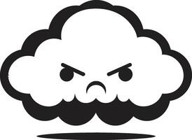 upprörd ånga svart arg moln logotyp storm raseri arg vektor moln ikon