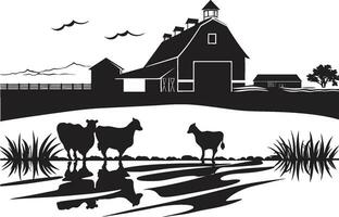 rustikal Erbe Vektor Bauernhaus Emblem Natur s Zuflucht schwarz Logo zum Landwirtschaft