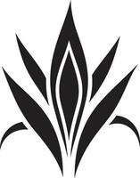 botanisk lugn aloe vera vektor ikon design grön väsen svart aloe växt logotyp emblem