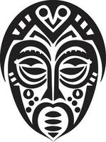 stam- gobeläng svart logotyp ikon av afrikansk mask kulturell dagdröm afrikansk stam- mask vektor emblem
