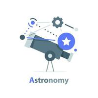 Teleskop, Astronomie Design, flach Design Symbol Vektor Illustration