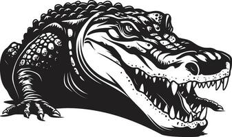 heftig Dominanz Alligator schwarz Vektor Logo Fluss souverän Vektor schwarz Alligator Symbol