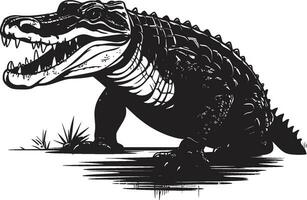 skala majestät vektor alligator i svart dödlig elegans svart alligator logotyp design