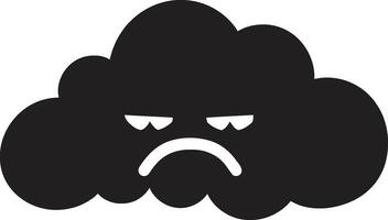 stürmisch Bö wütend Vektor Wolke Emblem zornig Wut schwarz Wolke Charakter Logo