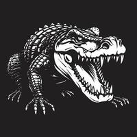 glatt Rahmen König schwarz Alligator Emblem Mystiker Raubtier Alligator Vektor Logo