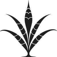 botaniska elegans aloe vera svart logotyp mark läkning aura svart aloe vektor växt design