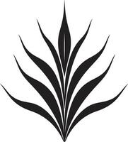 botanisk oas aloe vera logotyp i svart läkning väsen vektor aloe växt design