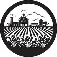 skörda hamn jordbruks bondgård ikon bondgård strålglans svart vektor logotyp för bruka liv