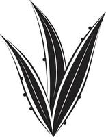 Heilung Wesen Aloe schwarz Logo Design botanisch Erneuerung Vektor Aloe Symbol