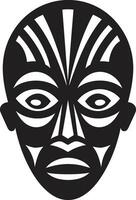 rituell vördnad ikoniska stam- mask logotyp design andlig identitet afrikansk stam- mask vektor ikon