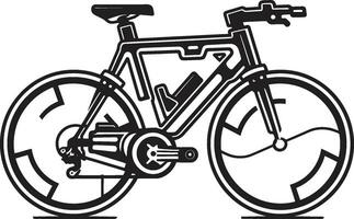 klassisk hjul svart cykel design cykel hantverk svart vektor ikon