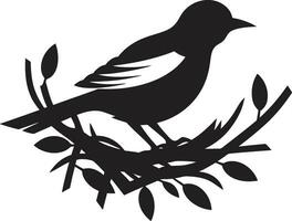 Weberei Gefieder Vektor Nest Symbol Vogel s Oase schwarz Logo Emblem