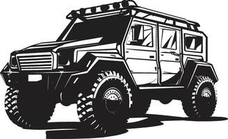 taktisch Transport schwarz 4x4 Emblem militant Pfadfinder Vektor Heer Symbol