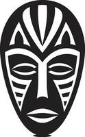 helig identitet ikoniska stam- mask emblem tidlös tradition afrikansk stam- mask vektor symbol