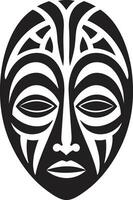spirituell Erbe schwarz Logo von Stammes- Maske symbolisch Rätsel afrikanisch Stammes- Vektor Symbol