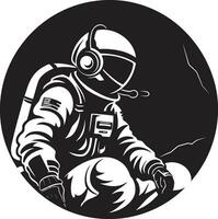 stjärn- navigatör vektor astronaut symbol kosmos banbrytare svart hjälm logotyp